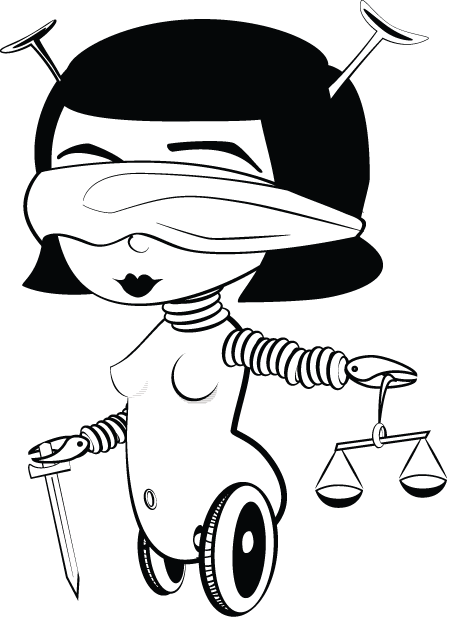 Beccatron as Lady Justice